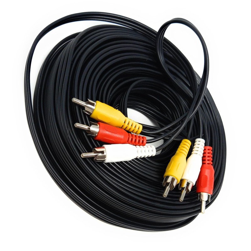 DRUT 20m Triple 3 x RCA to RCA Phono Plugs