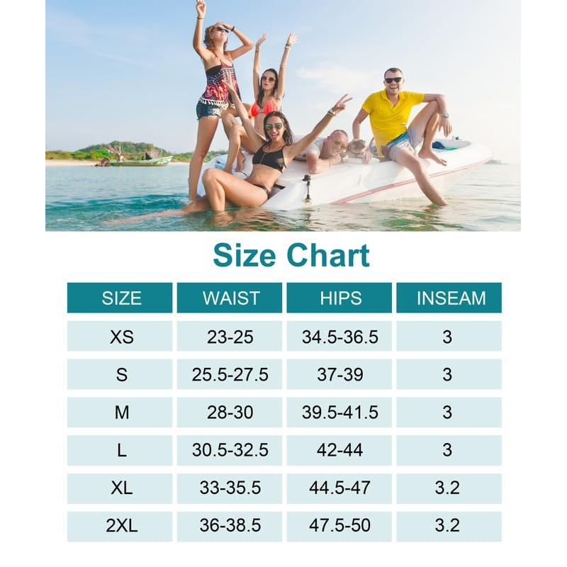 G Gradual Women's 3" High Waisted Swim Board Shorts with