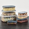 SharpChef 14pc Rectangle Plastic Food Storage Container Set, Stackable, Nesting,