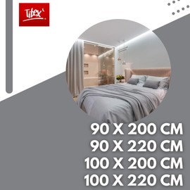 Tibex, De Luxe Fitted Sheet for High Mattresses, 90 x 200 cm - 100 x 220 cm - High 30 cm, Grey Fitted Sheet with Elastic Band, Fitted Sheet up to 30 cm Mattress Height, Cotton 95%, 5% Elastane