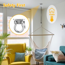 Awroutdoor Ceiling Hook Swing, Swing Hook, Hanging Hook with Screw for Concrete Wood