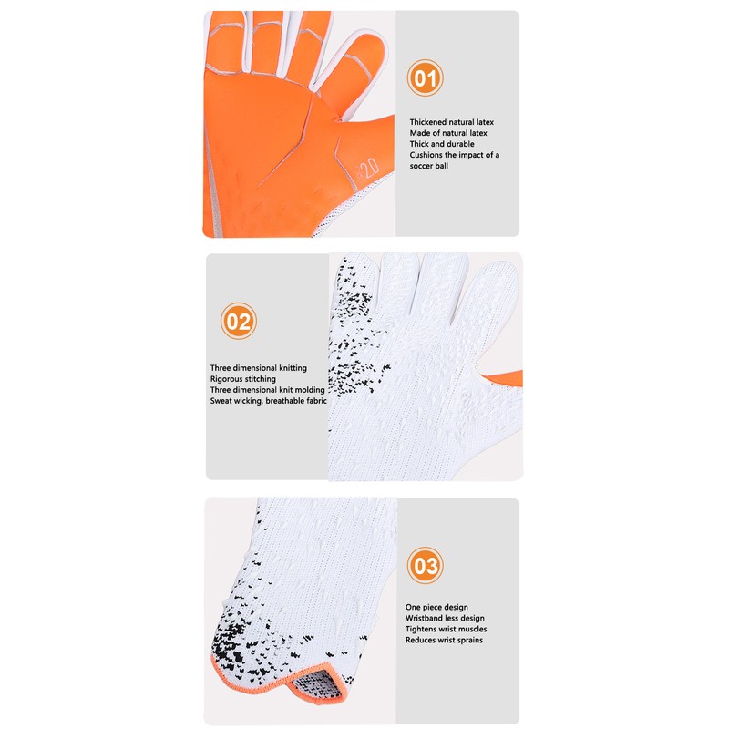 2pcs Soccer Gloves Nylon Polyurethane Fiber Latex Breathable Strong Grip