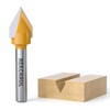REKCKRUL 60-Degree V Groove Router Bit, 1/4" Shank, 1/2" Cutting