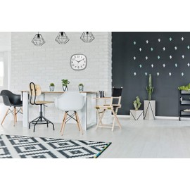 TFA Dostmann Analog Wall Clock 60.3053.10 with Silent Sweep Drive, Glass Cover, Grey, (L) 295 x (W) 55 x (H) 295 mm