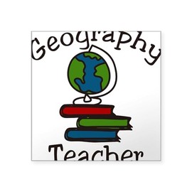 CafePress Geography Teacher Square Sticker 3 X 3 Square Bumper Sticker Car Decal