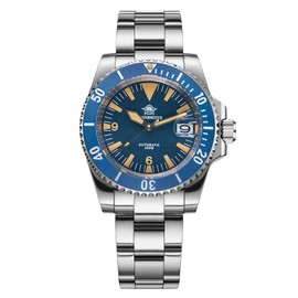 ADDIESDIVE Retro Military Style Automatic Dive Watch Waterproof 200 M NH35A Synthetic Sapphire Vintage Blue Dial