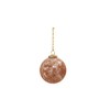 Creative Co-Op Flocked Mercury Glass Ball Ornament, Rose and Silver