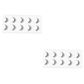 Baluue 10pairs Natural Cross Dense Fiber False Eyelashes for Women and Girls Soft Reusable Fake Lashes for Daily Makeup Effect Easy to Apply and Trim Design