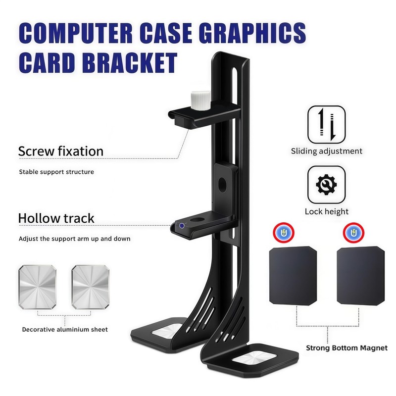 ACIDALIE Black Anti-Sagging GPU Bracket - Compatible with RTX 5070/40/30