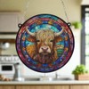 Image Industry Highland Cow Stained Glass Effect Suncatcher - Garden