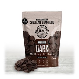 OLDSOUL Chocolate Compound Buttons 2.2 lb | Dark Chocolate 17% Real Cocoa | Smooth Melting | Perfect for Baking & Desserts (2.2 Lbs)