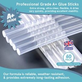 Professional Hot Glue Sticks by Smith’s® | 11mm x 100mm | 60 Pack | Grade A+ Clear Glue Gun Refills | Environmentally Safe EVA Resin | RoHS Certified | Fits 99.9% of Glue Guns | Perfect for Most Uses