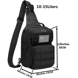 ATBP Tactical Sling Backpack With Holster Military Crossbody Bag for Men Single Shoulder Back Pack 10L
