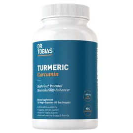 Dr. Tobias Turmeric Curcumin Supplement with BioPerine & Black Pepper, Extra Strength Curcumin Supplements for Joint Support,1500 mg per dose with 95% Curcuminoids, 120 Capsules