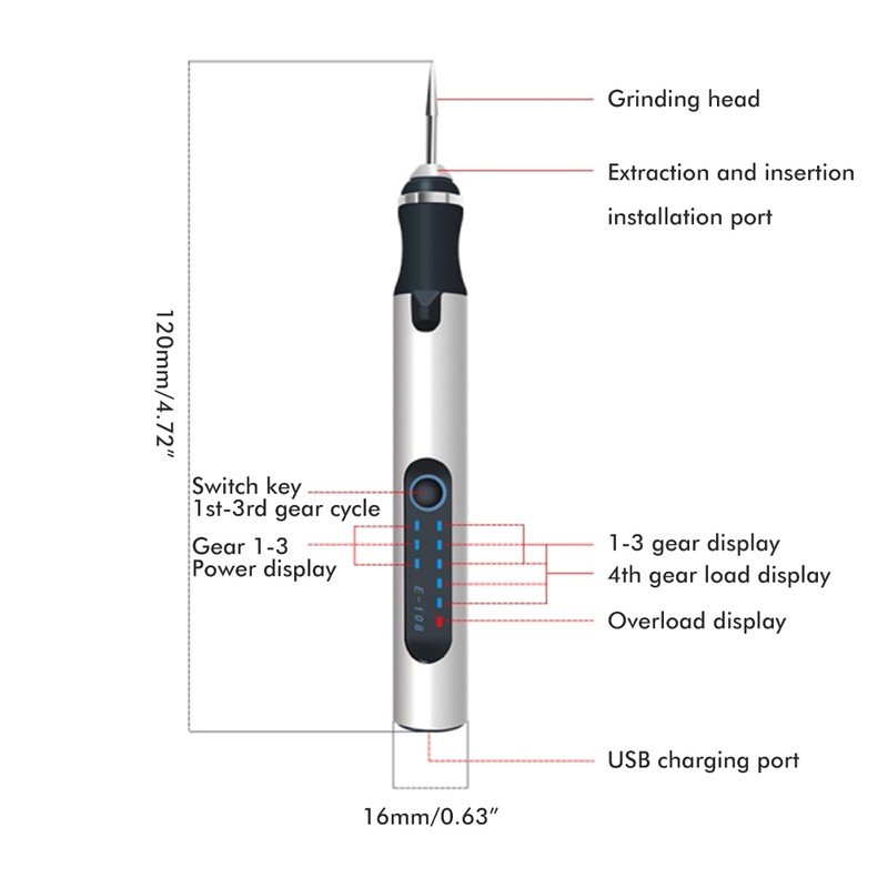 Electric Engraving Pen Portable Mini Engraver Etching Pen Cordless Metal
