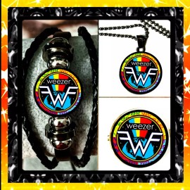 WEEZER ROCK BAND  SET OF THREE BRACELET NECKLACEPIN  MUSIC MERCH