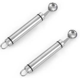 2pcs Stainless Steel Strawberry Huller Multi-Function Stainless Corer and Pitter Remover for Strawberry, Tomato Stem Corer Tool Tomato,Vegetable and Fruit Corer Practical Kitchen Tool Corers