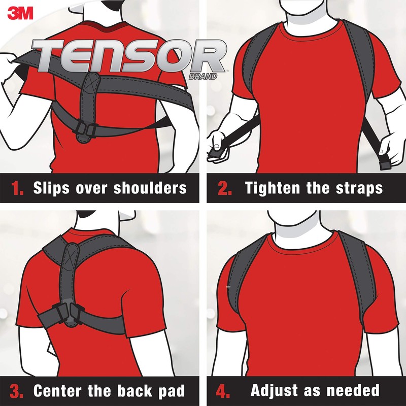 Tensor Posture Corrector, Adjustable Back Support, for Women and Men,