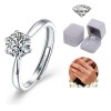 Anillo De Compromiso Plata 925 Para Mujer Ajustables Promesa GOOLUU
