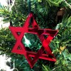 Mirrored Red Star of David Christmas Tree Decoration - Pack
