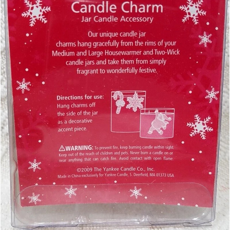 YANKEE CANDLE PEPPERMINT CANDY CANE CANDLE CHARM 2009
