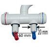 CR-MOESANCO White Compact Mixer Tap + Stainless Steel Clamp for