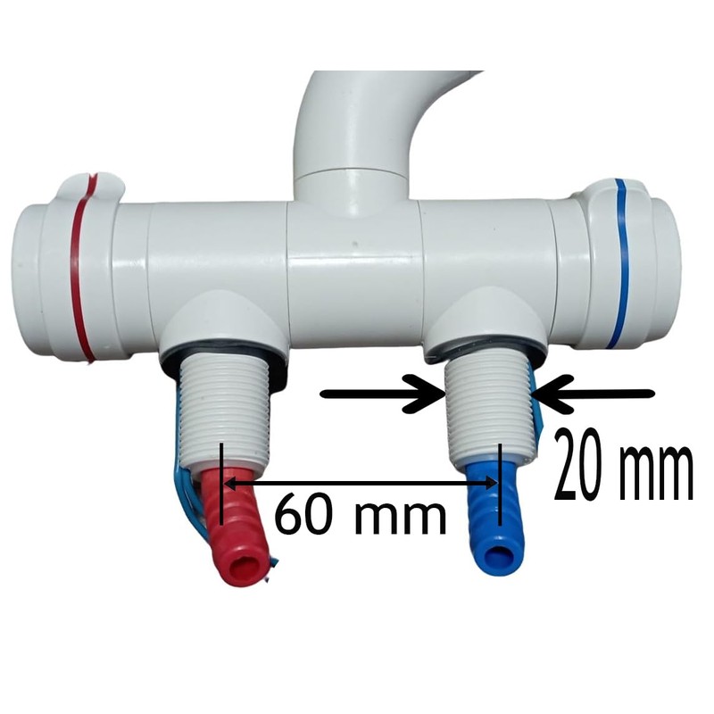 CR-MOESANCO White Compact Mixer Tap + Stainless Steel Clamp for