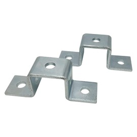 10 Pack - 5 Hole, U Shaped Connector Bracket for All 1-5/8" Strut Channel - Heavy Duty, Electro-Galvanized (10)