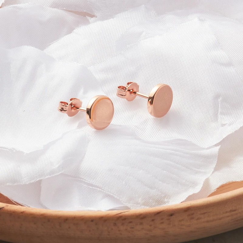 Philip Jones Rose Gold Plated Round Dot Stud Earrings