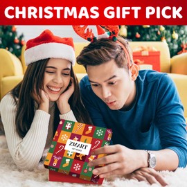 Zmart Christmas Gifts for Men - Secret Santa Socks, Xmas Stocking Stuffers for Dad, Black Santa Socks for Husband