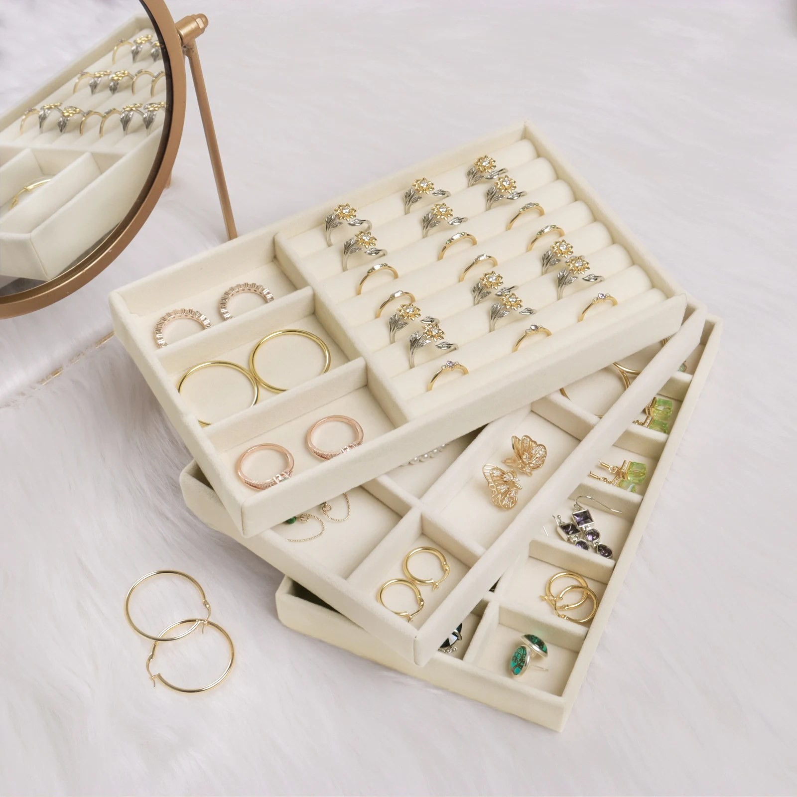 velvet jewelry display tray