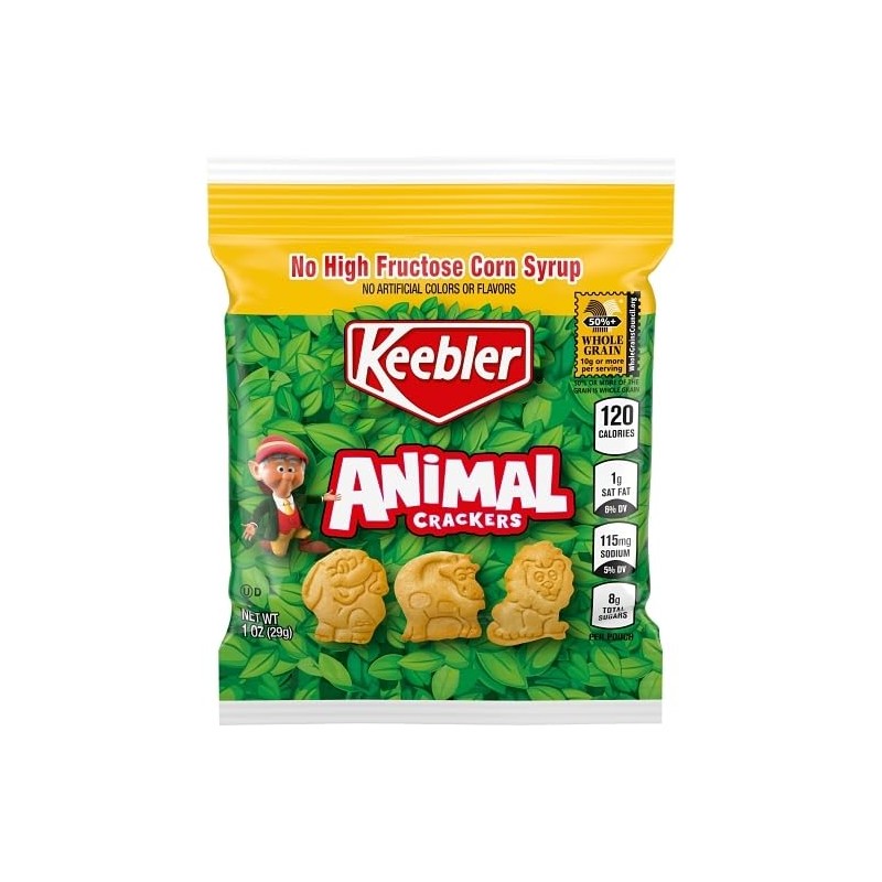 Animal Crackers, 1 Ounce (Pack of 25), Snack Bulk Packs,