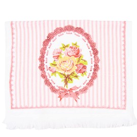 Clayre & Eef CT020 Guest Towel White Pink 40 x 66 cm