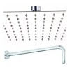 IML Regadera Cuadrada 20cm Acero Inox + Tubo Redondo L
