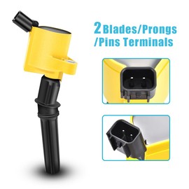 MAS Set of 8 Yellow Ignition Coils Pack Curved Boots DG508 & 8 Motorcraft Platinum Spark Plug SP479 Compatible with Ford F150 F250 Super Duty E350 E450 Expedition Lincoln Navigator DG457 DG472 DG491