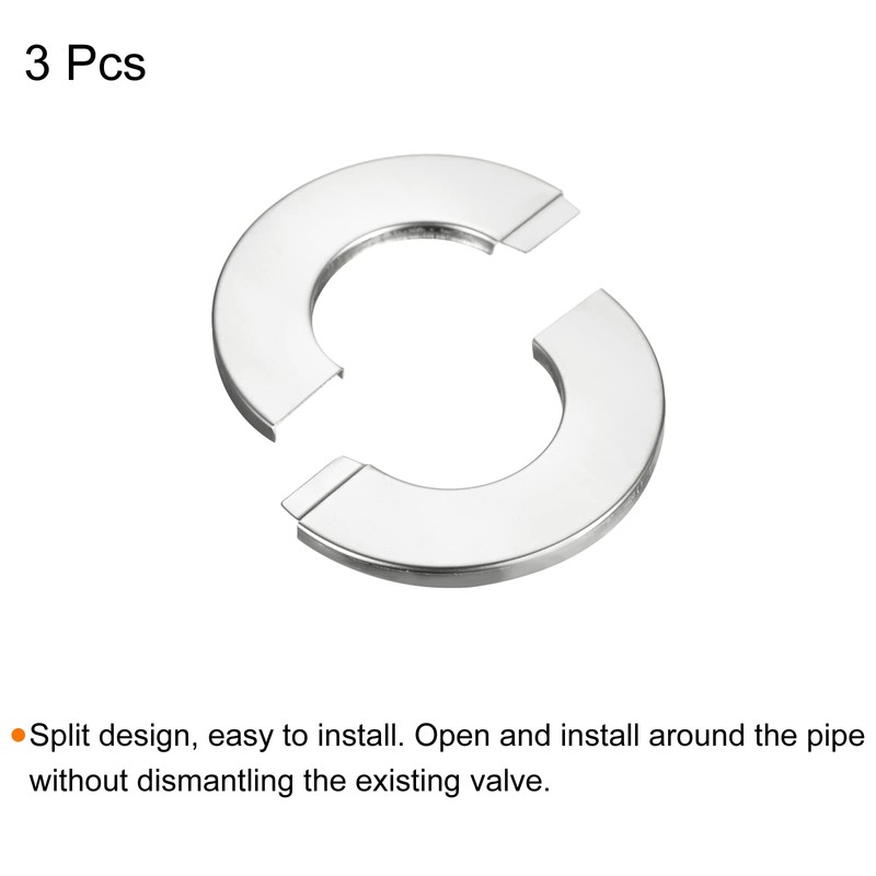 sourcing map 3 Pieces Wall Split Flange 201 Stainless Steel