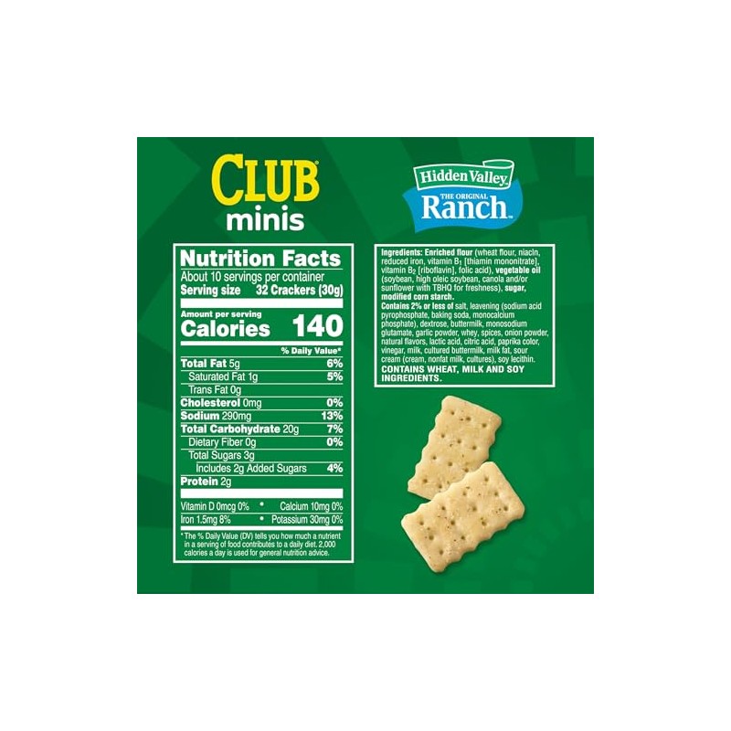 Club Minis Crackers, Lunch Snacks, Snack Crackers, Hidden Valley Ranch,