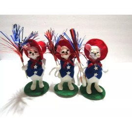 ANNALEE DOLLS 2014 5" PATRIOTIC 4TH OF JULY PAZAZZ MOUSE HOLDING SPARKLER 🧨NWT
