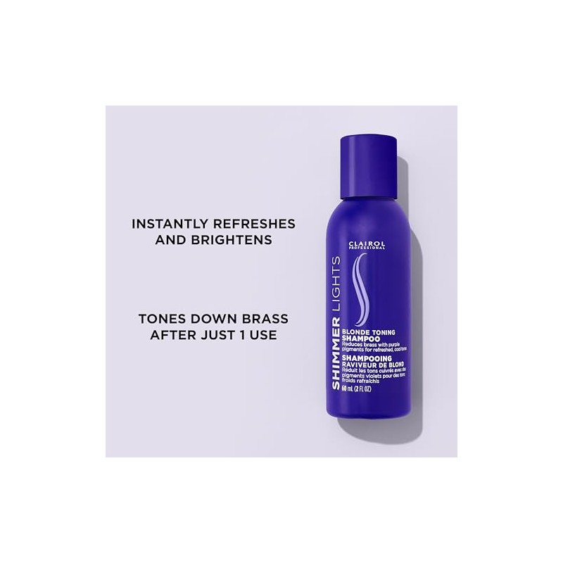 Clairol Shimmer Lights Shampoo Conditioner 2 Ounce (59ml) Travel Size