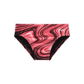 TYR Boys' Standard Durafast Elite Racer Brief Swimsuit, Red Vitality, 24