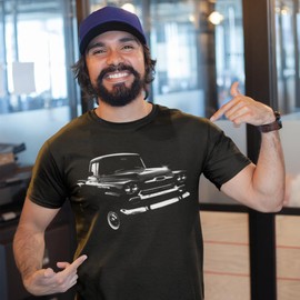 Chevy Apache Mens T-Shirt 58 - Vintage Truck Pickup Automotive Tee Shirt for Men Navy XL 170