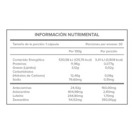Visiman (luteina, Zeaxantina, Astaxantina) C/30 Caps Naturex Sabor Luteína