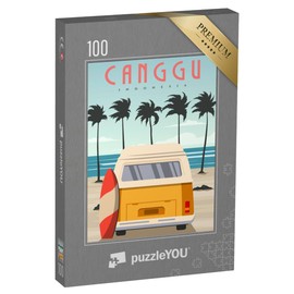 puzzleYOU: Puzzle 100 Teile „Canggu Beach - Vintage Design“