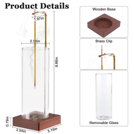 Incense Holder for Sticks, Anti-Ash Flying Incense Burner, Detachable Glass Ash Catcher,for Yoga|Spa|Madiation|Home Relaxation|Home Decor