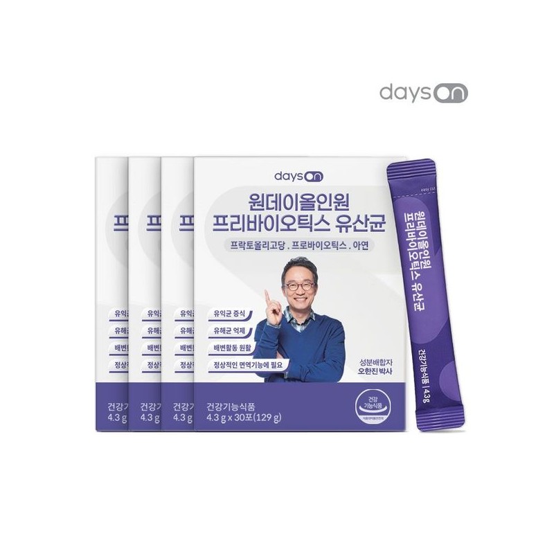 NS Home Shopping [데이즈온] 원데이 올인원 프리바이오틱스 유산균 4박스[35312943] [Days