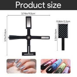 11 Pieces Cat Eye Magnet for Nails Clippers, Magnetic Cat Eye Gel Nail Polish Accessories Art Design Kit Tools, Multifunctional Magnet for Cat Eye Gel Polish Set for Diy Home Salon Studio Black