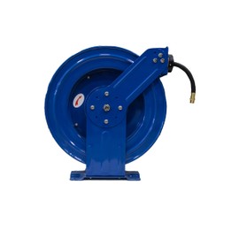 Rapidair R-03050 3/8" by 50' Dual Arm Auto Rewind Hose Reel, 3/8 I.D x 50', Blue
