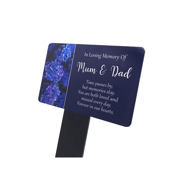 Mum & Dad Memorial Plaque Stake. Beautiful, eye-catching, waterproof grave