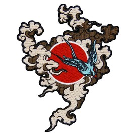 ZEGINs The Hawk Flying Out From The Cloud And Sun Patch Embroidered Applique Badge Iron On Sew On Emblem