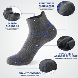 Calcetas para Hombre 8 Pares, Calcetines Deportivos Algodon Transpirables, Tines Cortos Casual Bajos Antiderrapantes, Paquete de Calcetas Absorbe el sudor y antiolor para Futbol, Correr, Ciclismo, Gym